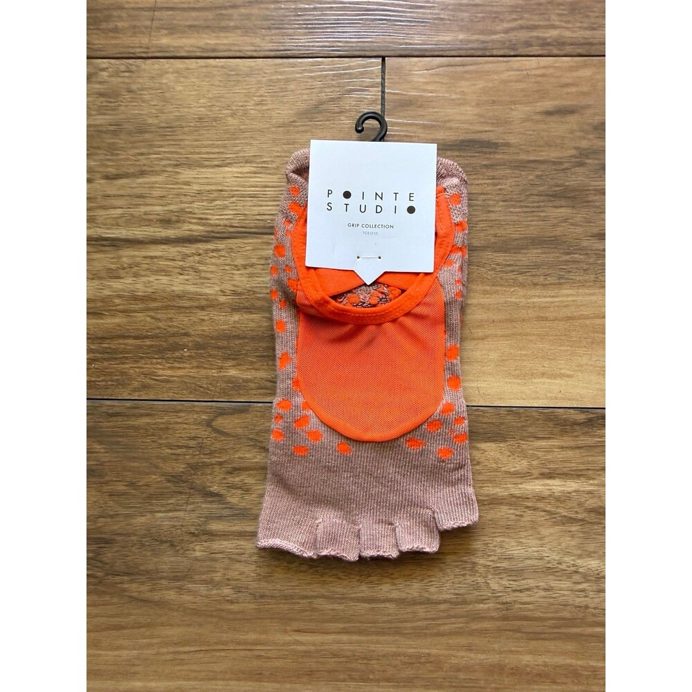 NWT Pointe Studio Dots Toeless Grip Socks size M/L Marmalade Pilates Barre Yoga